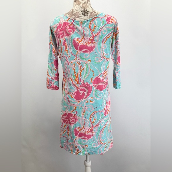 LILLY PULITZER Pink and Blue Jellies Be Jammin' Mini shirt Dress size XS - Picture 7 of 14